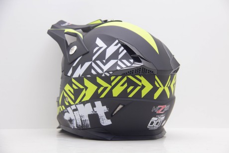 Шлем кроссовый HIZER 211 #2 black/green (подростковый) (16595194652553)