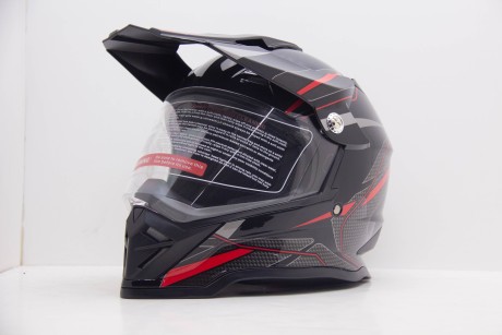 Шлем мотард HIZER B6197-1 #5 Black/Red (16595202583086)
