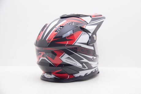Шлем мотард HIZER B6197-1 #2 Black/Red/White (16595209824863)