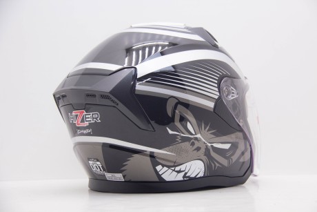 Шлем открытый HIZER J228  #2 Black/Gray (16595193610599)