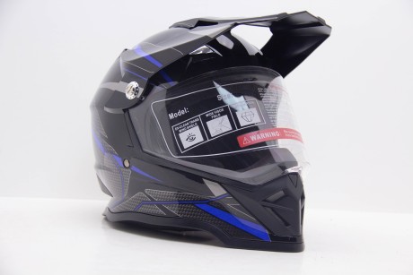 Шлем мотард HIZER B6197-1#6 Black/Blue (16595208090189)