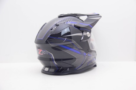 Шлем мотард HIZER B6197-1#6 Black/Blue (1659520809364)