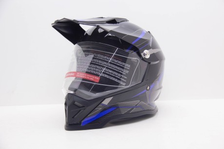 Шлем мотард HIZER B6197-1#6 Black/Blue (16595208102878)