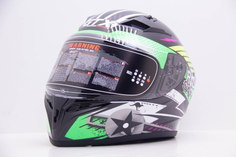 Шлем интеграл GTX 578S #1 BLACK / FLUO GREEN YELLOW подростковый (16594308774563)