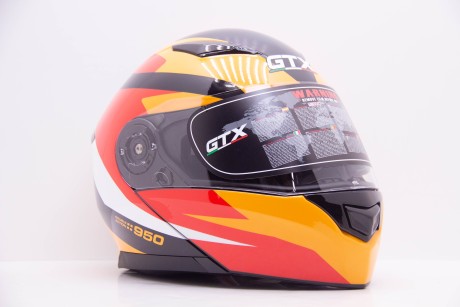 Шлем модуляр GTX 550 #2 BLACK/WHITE ORANGE RED (16594304966032)