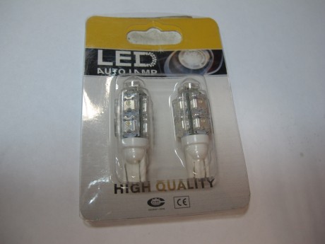 Лампа светодиодная (9 диодов)LED цоколь T10 -W5W- SMD3528,1Вт 12v белая, габариты, салонное освещ.