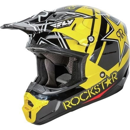 Шлем (кроссовый) Fly Racing KINETIC PRO ROCKSTAR черный/желтый глянцевый (2016)
