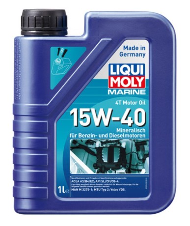 Минеральное моторное масло Marine 4T Motor Oil 15W-40 (1л) LIQUI MOLY