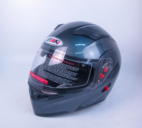 Шлем (модуляр) Ataki FF902 Carbon черный/серый глянцевый