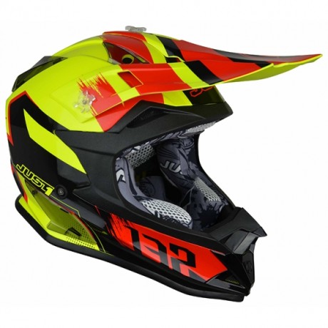 Шлем (кроссовый) JUST1 J32 PRO Kick черный/красный/желтый глянцевый (2018)