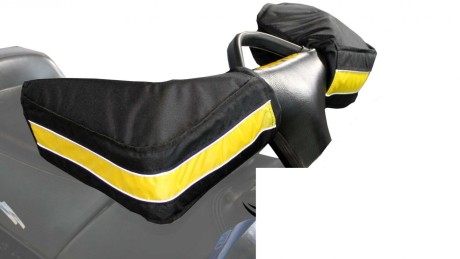 Рукавицы универсальные для снегохода и квадроцикла черно-желтые