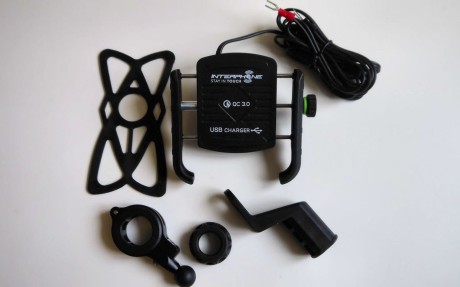 Универсальный держатель (мотокраб) INTERPHONE с USB на руль мотоцикла, велосипеда