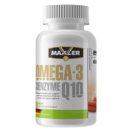 Комплекс жирных кислот Maxler Omega-3 Coenzyme Q10 1000 мг 100 мг 60 капс