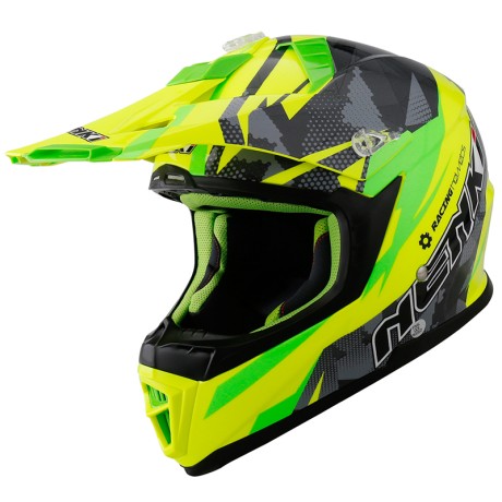 Шлем мото NENKI 316  yellow/green/black