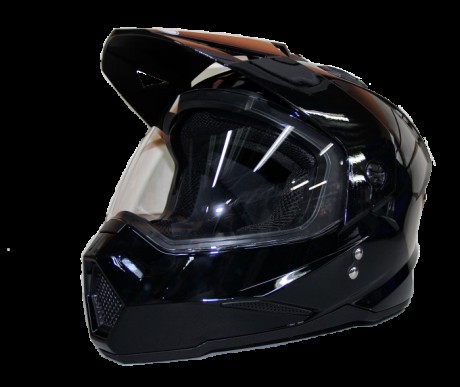 Шлем (мотард) Ataki FF802 Solid черный глянцевый