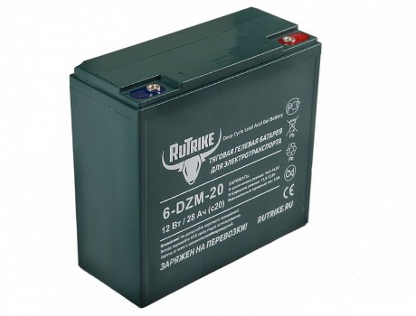 Тяговый гелевый аккумулятор  RuTrike 6-DZM-20 (12V20A/H C2)