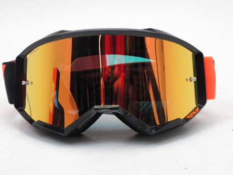 Очки для мотокросса FLY RACING ZONE (2019) чёрные/оранжевые зеркальные-оранжевые
