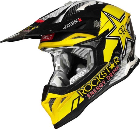 Шлем (кроссовый) JUST1 J39 ROCKSTAR желтый/черный/белый матовый