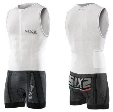 Комбинезон SIXS для триатлона велосипедного спорта BCLB White/Black