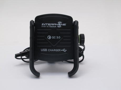 Универсальный держатель (мотокраб) INTERPHONE с USB на руль мотоцикла, велосипеда БУ
