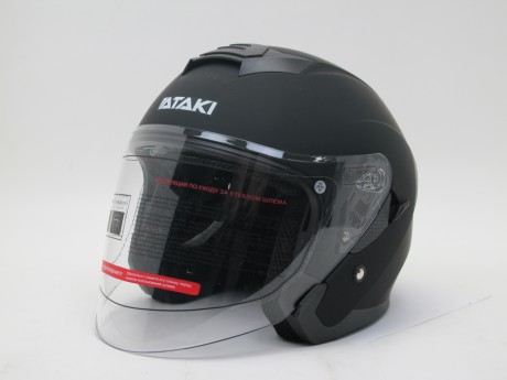 Шлем (открытый со стеклом) Ataki JK526 Solid черный матовый