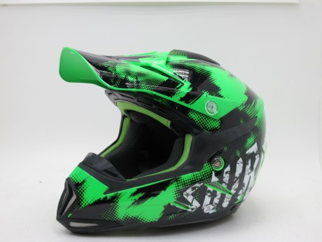 Шлем кросс SHIRO MX-305 SILS black/green