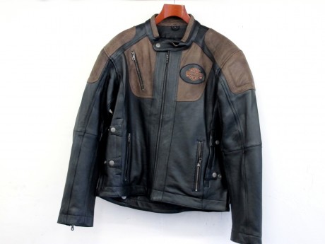 Куртка H-D Triple Vent System Trostel Leather Jacket Black/Brown