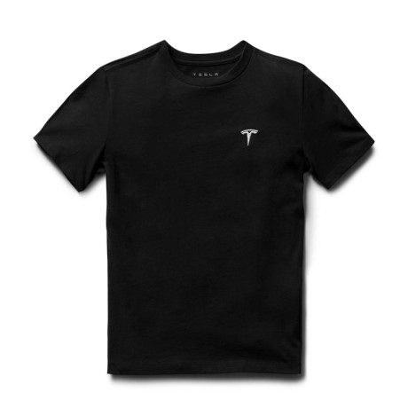 Детская футболка с эмблемой Tesla черная