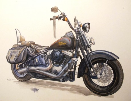 Картина «Harley-Davidson Cross Bones 2008 FLSTСВ»