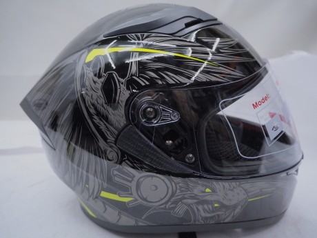 Шлем интеграл COBRA JK315, черный, с серой графикой(1)