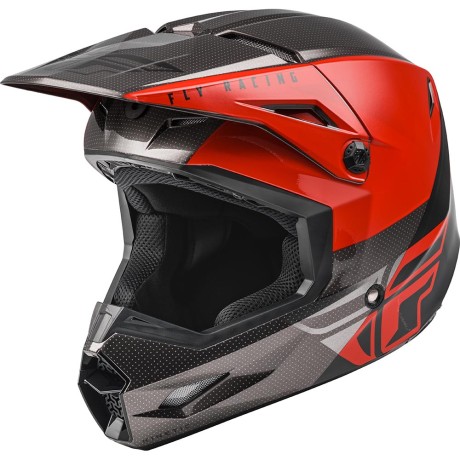 Шлем кроссовый FLY RACING KINETIC Straight Edge красный/черный/серый