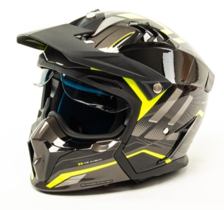 Шлем мотард GTX 690 #5 GREY/FLUO YELLOW BLACK