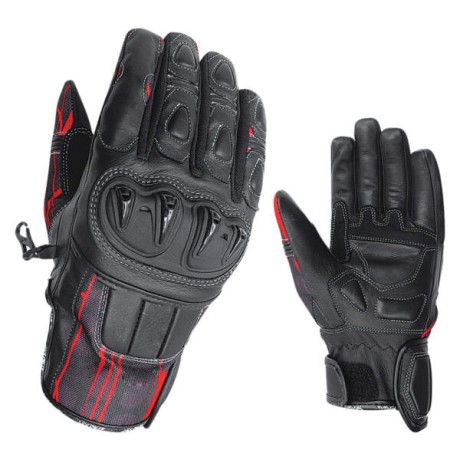 Перчатки мото HIZER AT-4132 (кожа/текстиль) Black/Red