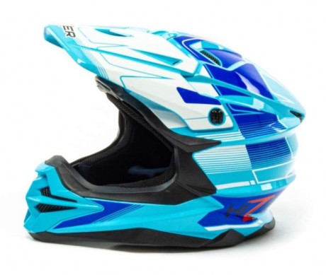 Шлем мото кроссовый HIZER J6803 Blue #8