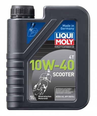Минеральное моторное масло для скутеров LIQUI MOLY Motorbike 4T Scooter 10W-40 (1л)