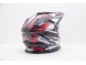 Шлем мотард HIZER B6197-1 #2 Black/Red/White (16595209824863)