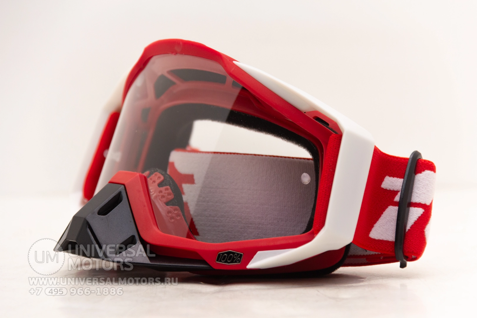 Очки кроссовые 100% Racecraft Red&White Clear Lens, 2216320927380660567