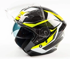 Шлем GTX 278 #2 BLACK/FLUO YELLOW WHITE (открытый со стеклом)