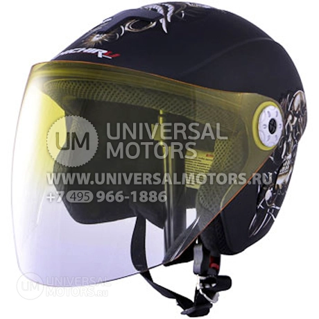 Шлем мотоциклетный, открытый, Michiru MO 110, Черный Матовый Тип 26