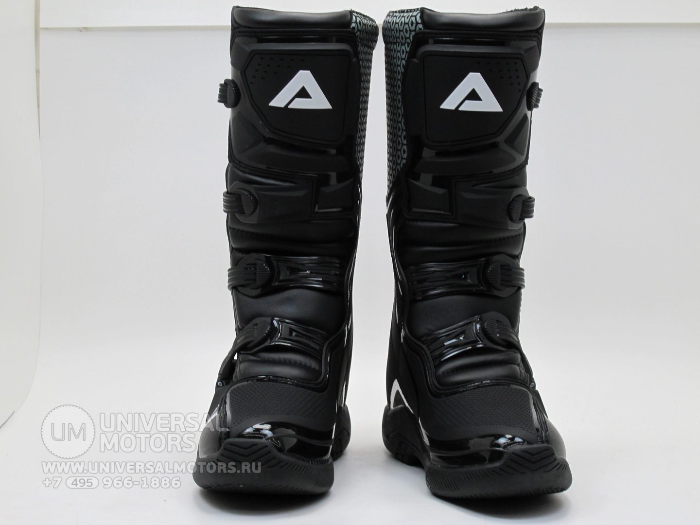 Мотоботы Ataki кроссовые MX-001 черные, Материал эко-кожи