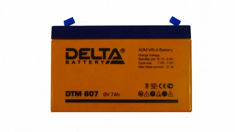 Аккумулятор 6В 7 А/ч, кислотный AGM ( Delta DTM 607) для электро машинок (151*34*100)