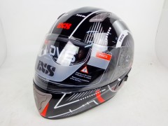 Шлем IXS интеграл HX 1000 TRON чёрно-красно-серебристый