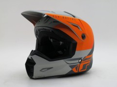 Шлем FLY RACING KINETIC STRAIGHT EDGE оранжевый/серый матовый детский (кроссовый)