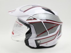 Шлем Cobra JK521 белый с серым (открытый со стеклом)