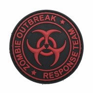 Шеврон Zombie outbreak team biohazard красная