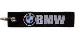 Брелок "BMW" №2 ткань, вышивка, чёрный 13*3 см.