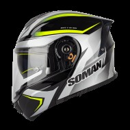 Шлем SOMAN SM965 silver yellow vision